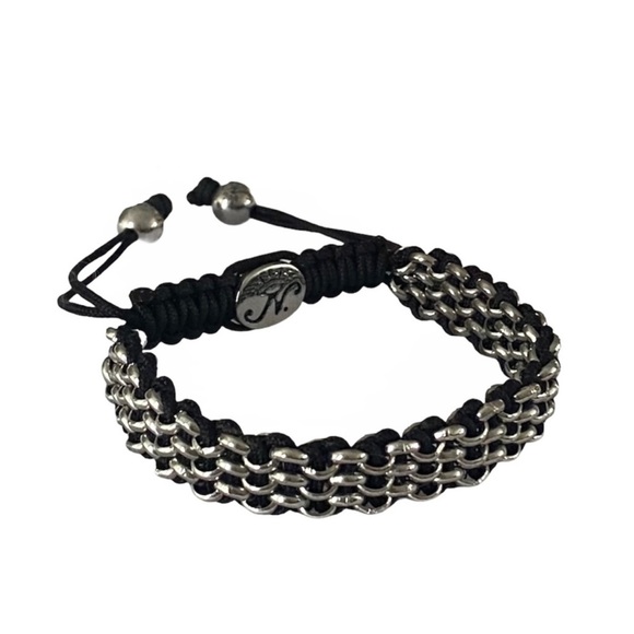 NEW NOGU Silver and Black Kismet Link Bracelet - Picture 1 of 4